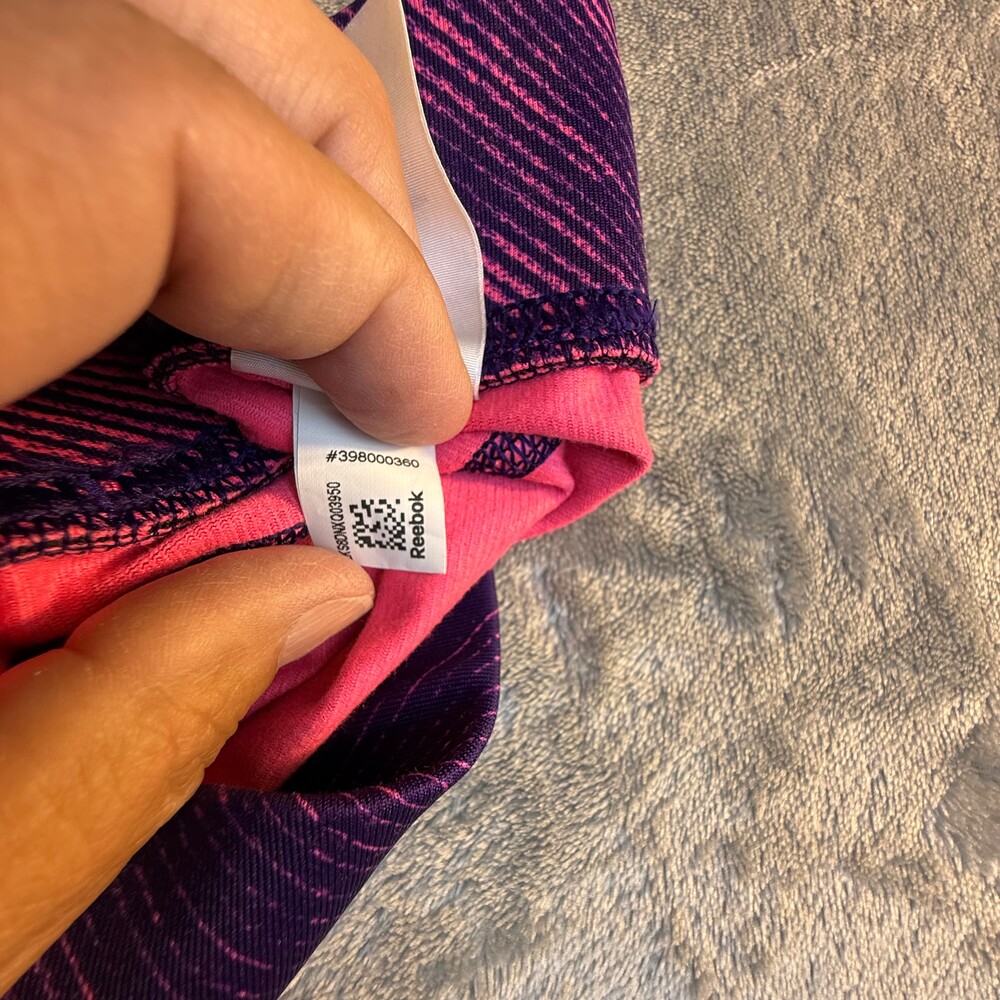 Reebok Purple & Pink Performance Leggings Women's Medium Athletic Workout Yoga P - Picture 8 of 11